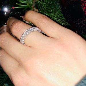 Tacori Style Pave Diamond Eternity Band 3/4 ct tw